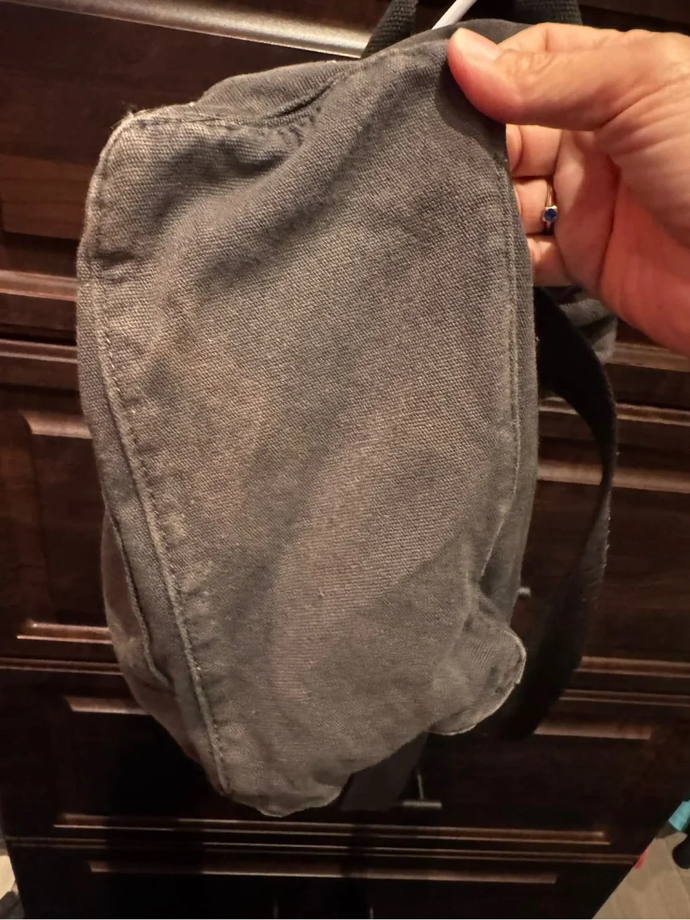 PINK VICTORIA SECRET Canvas Backpack in Dark Gray missing magnetic closure